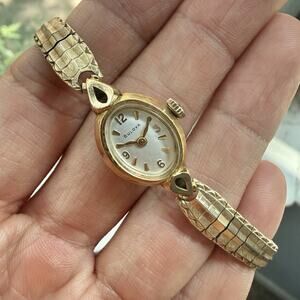 Vintage Bulova Cocktail Watch Ladies 10k RGP Gold Plated Women’s Manual Wind